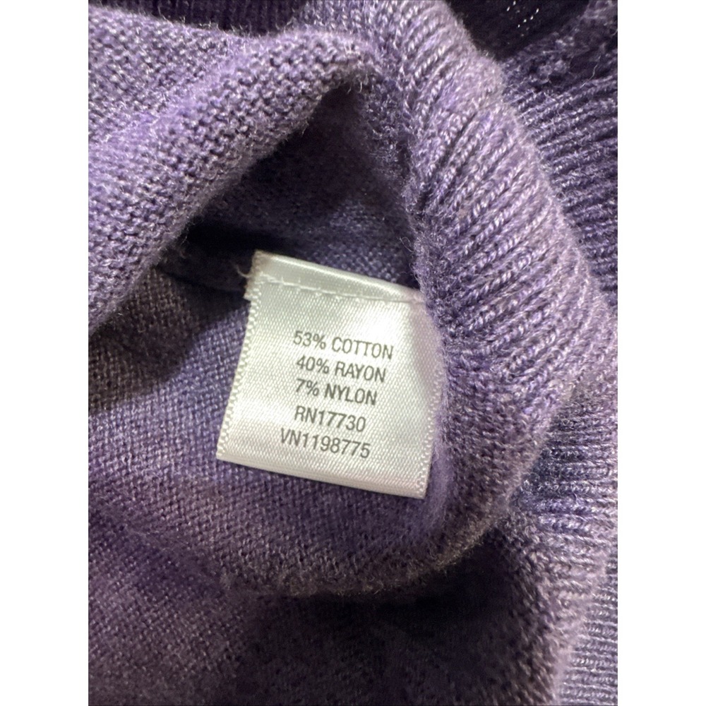 Merona Womens Medium Purple Rhinestone Button Front Cardigan Sweater M - Picture 6 of 6